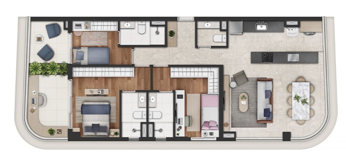 Planta 06 - 3 dorm 105m²