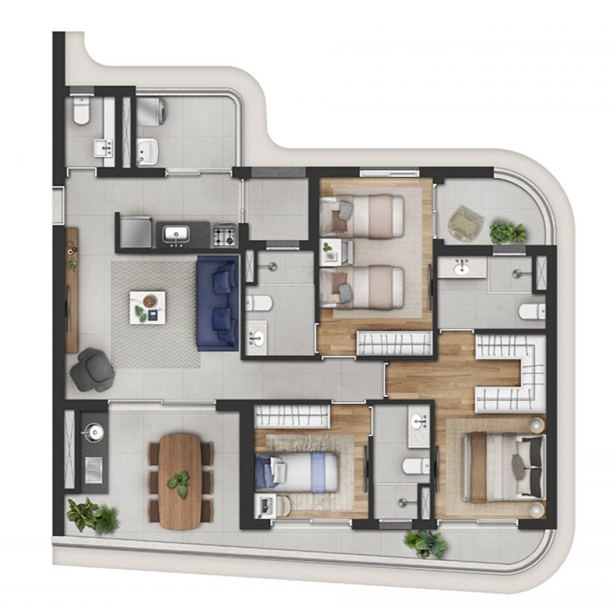 Planta 07 - 3 dorm 107m²