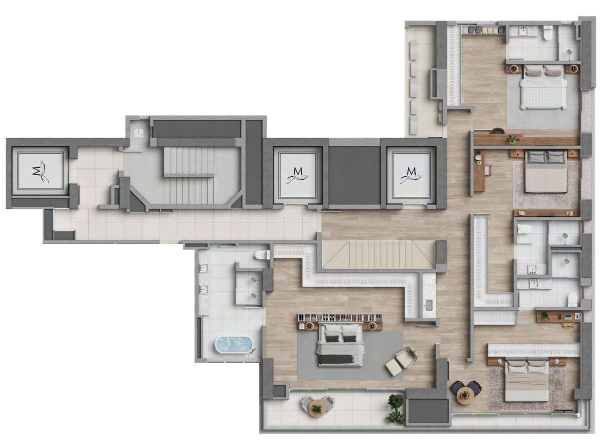 Planta 10 - 4 dorm 451 86m² - cobertura duplex - inferior