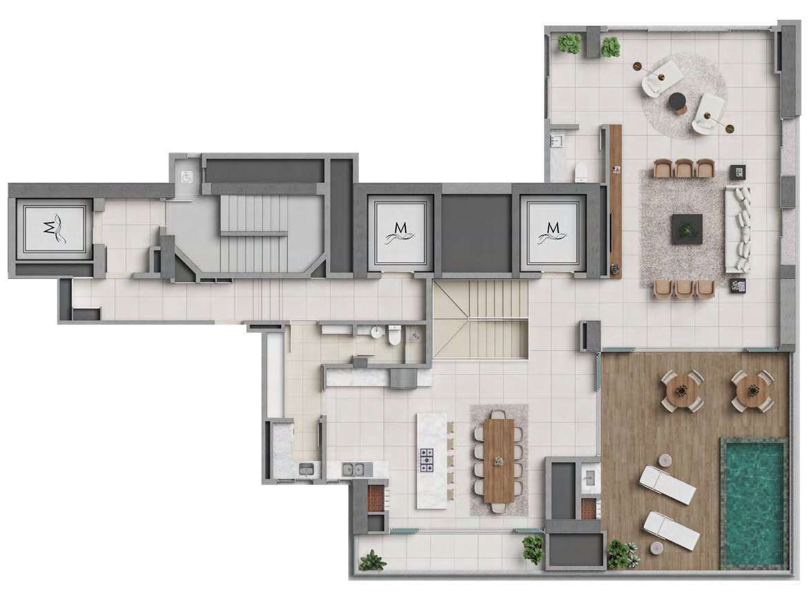 Planta 11 - 4 dorm 451 86m² - cobertura duplex - superior