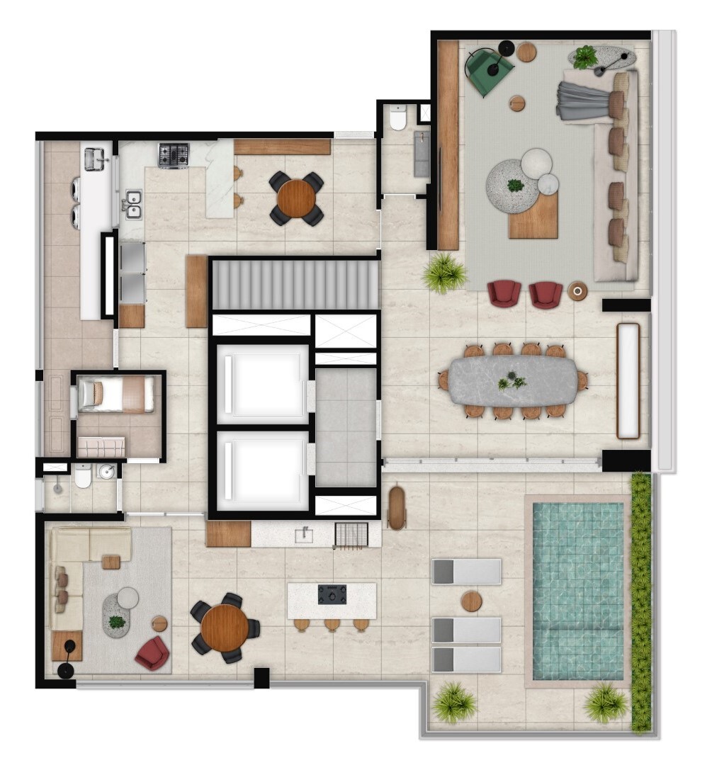 Planta 05 - 4 dorm 402m² - cobertura duplex - superior