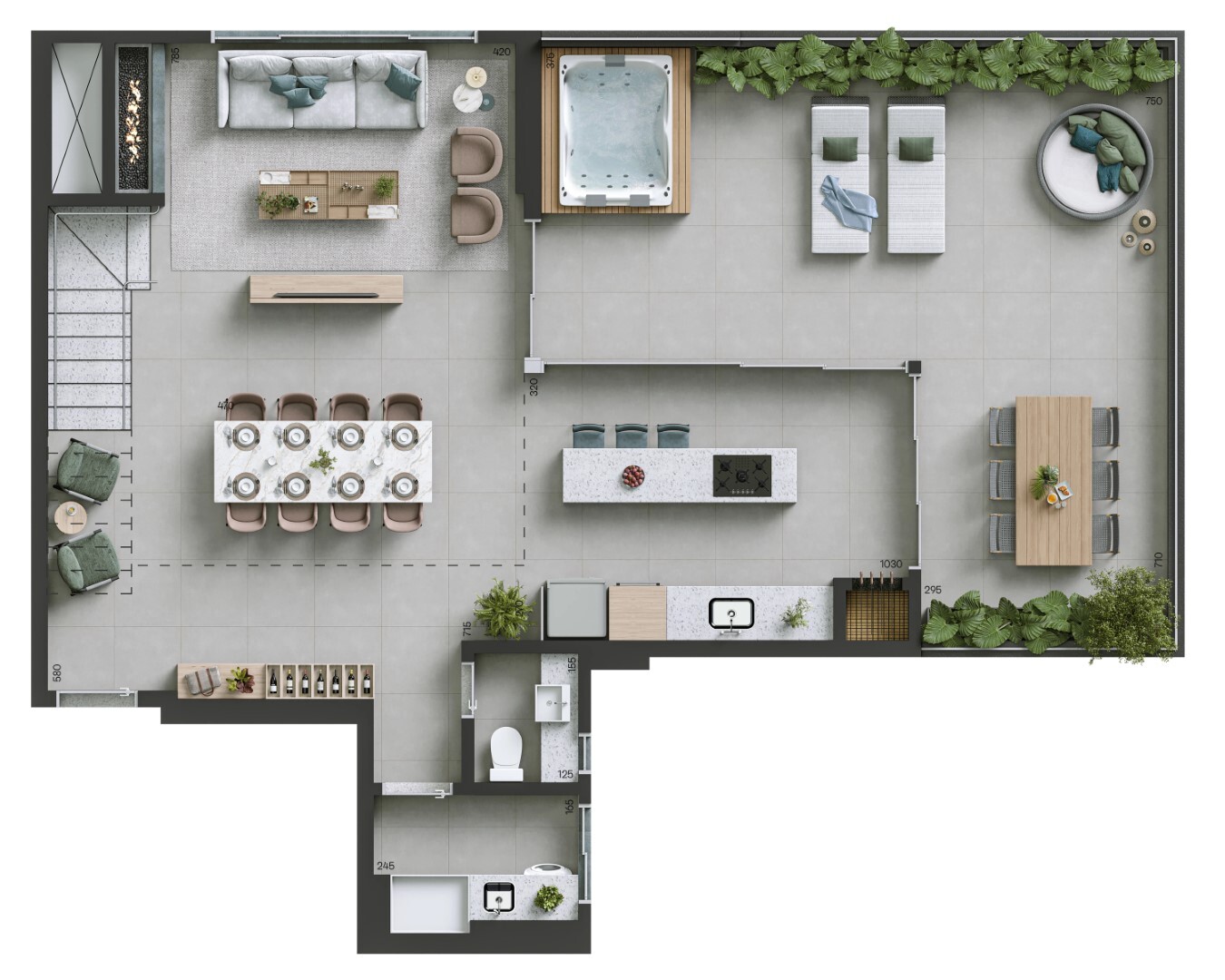 Planta 11 - 3 dorm 210m² - cobertura duplex - inferior