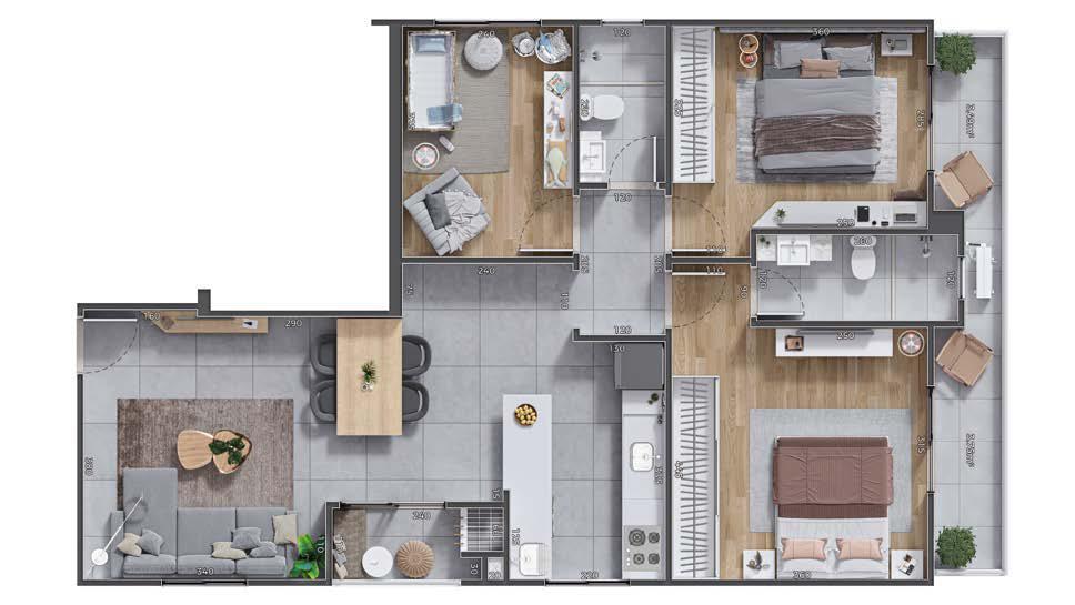 Planta 02 - 3 dorm 85m²