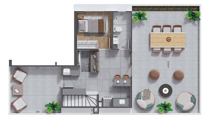 Planta 04 - 4 dorm 156 87m² - cobertura duplex - superior