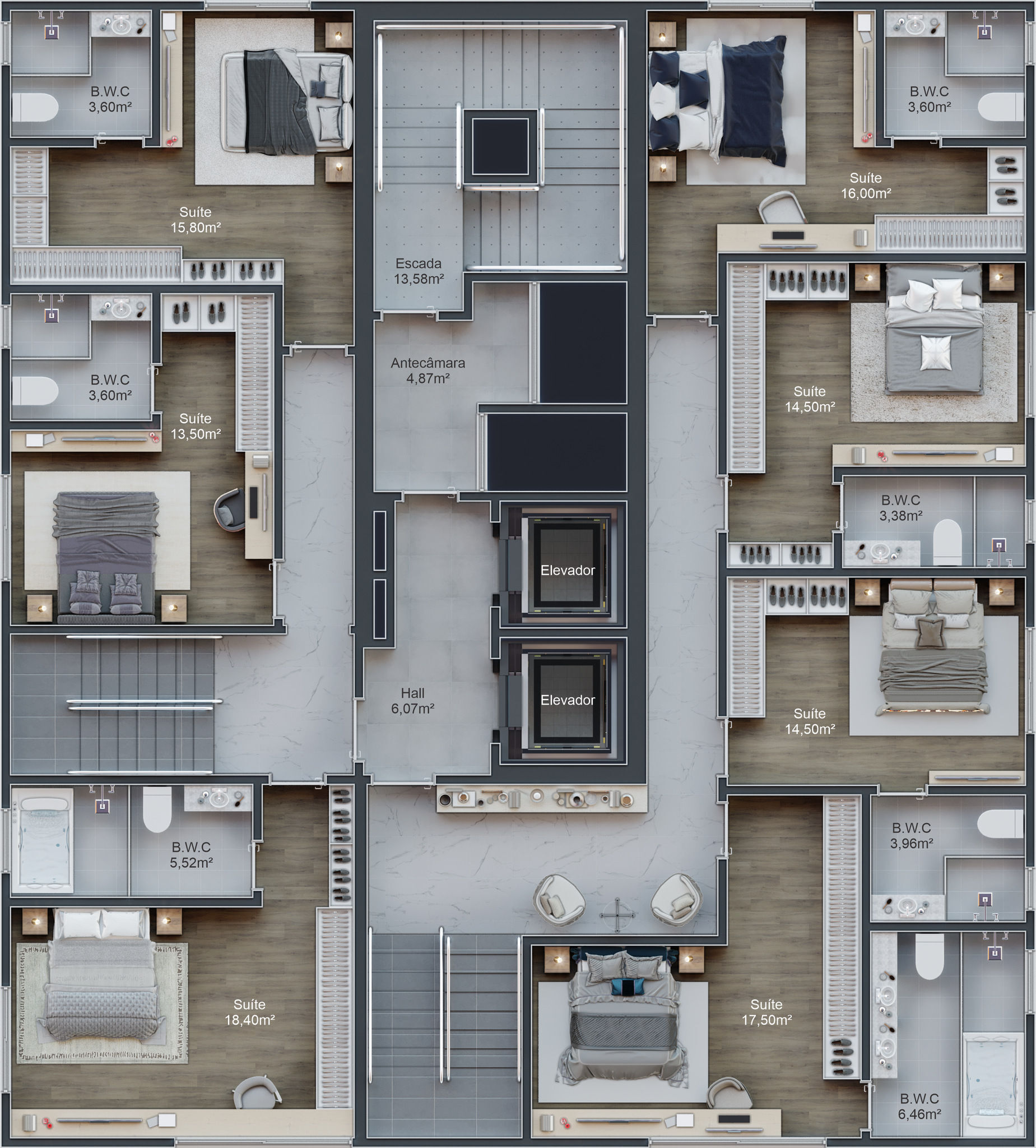 Pavimento cobertura duplex - inferior