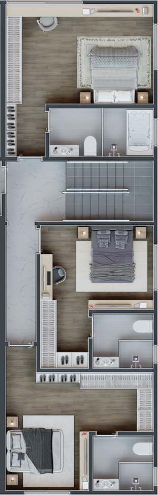 Planta 03 - 3 dorm 166 52m² - cobertura duplex - inferior
