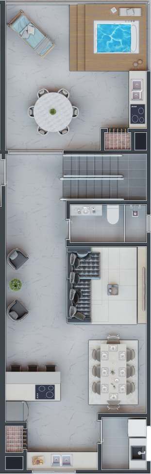 Planta 04 - 3 dorm 166 52m² - cobertura duplex - superior