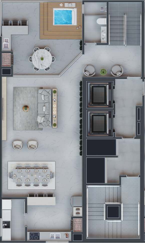Planta 06 - 4 dorm 237 04m² - cobertura duplex - superior
