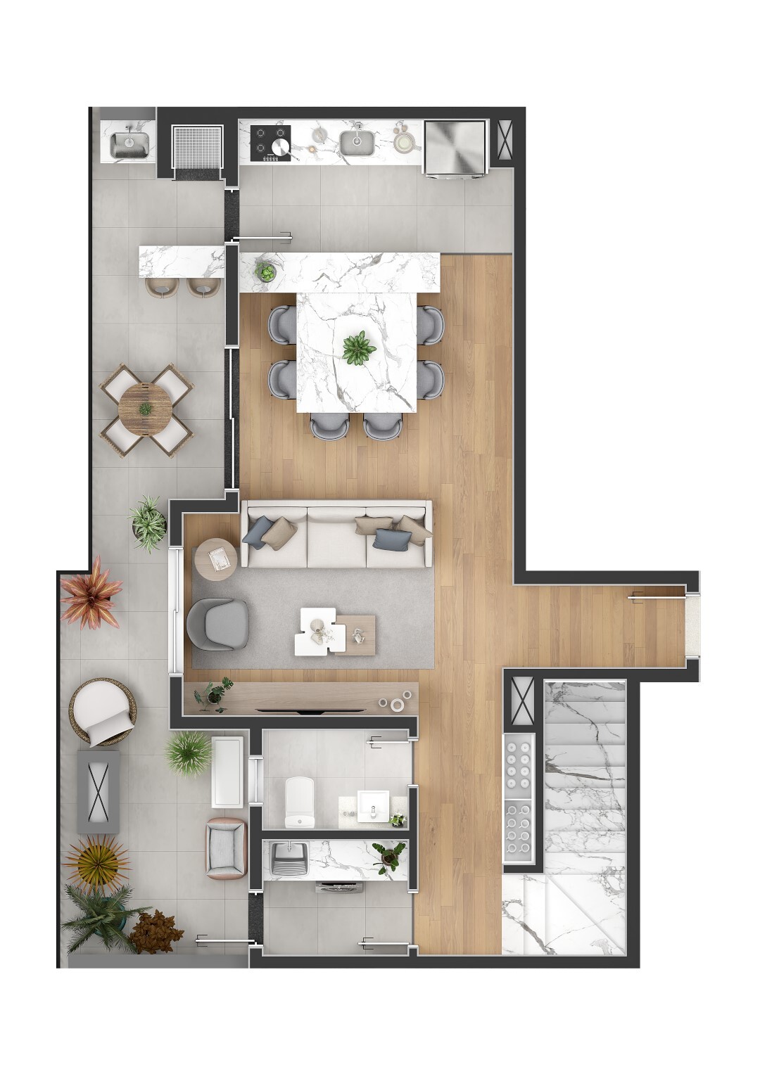 Planta 16 - 3 dorm 134 07m² - cobertura duplex - superior