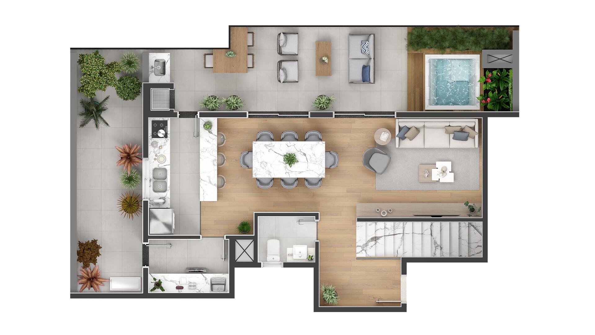 Planta 21 - 3 dorm 157 39m² - cobertura duplex - superior