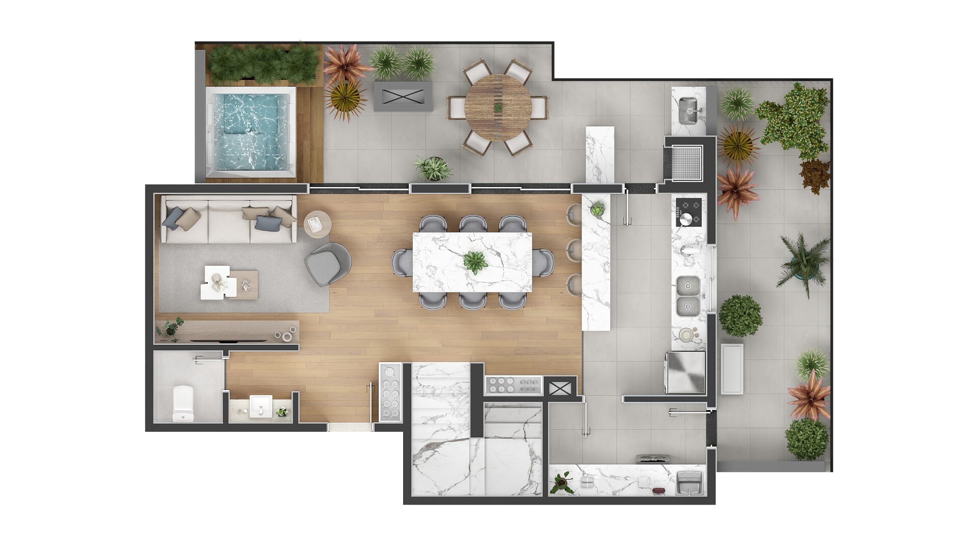 Planta 23 - 3 dorm 159 74m² - cobertura duplex - superior