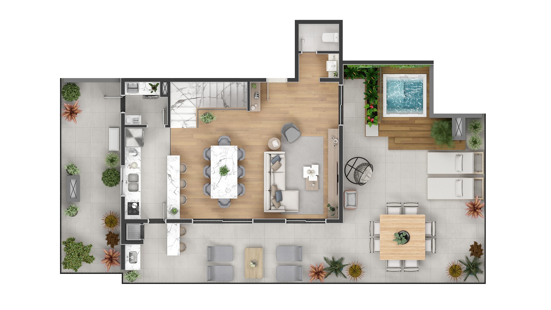 Planta 27 - 3 dorm 207 86m² - cobertura duplex - superior