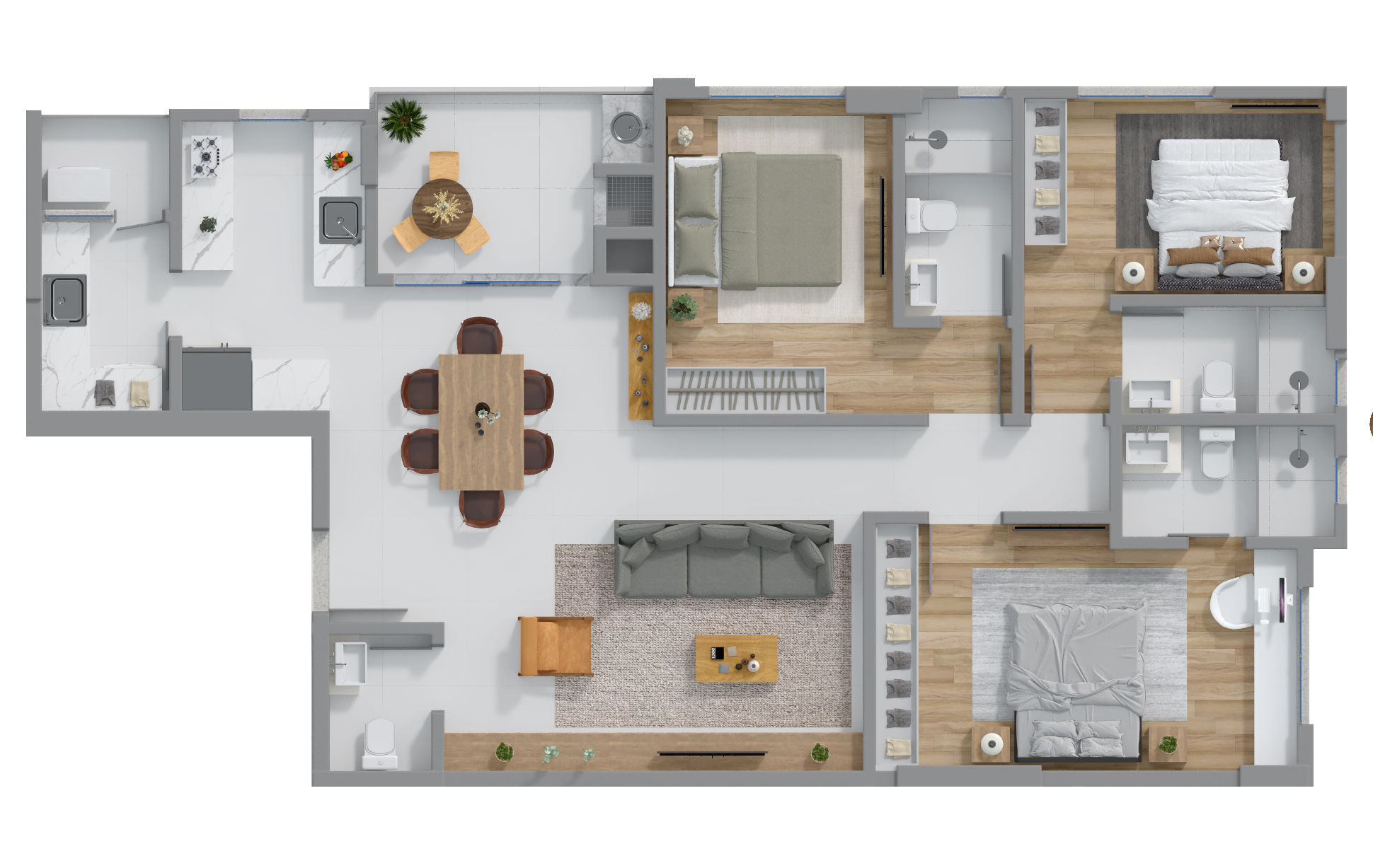 Planta 02 - 3 dorm 110 34m²