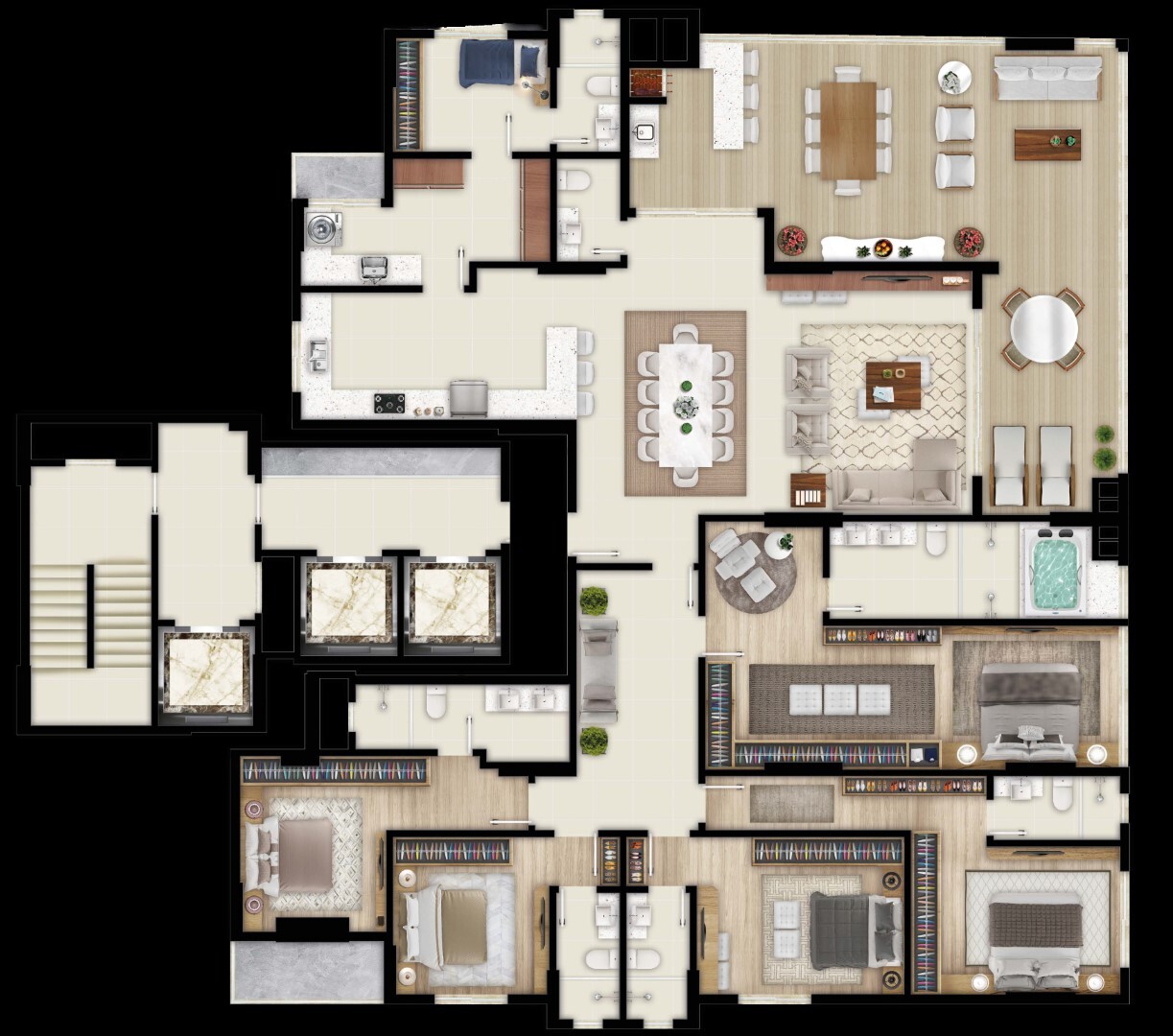 Planta 01 - 5 dorm 313 59m²