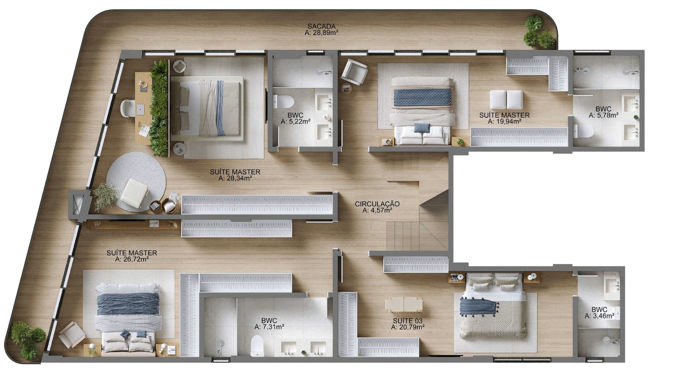 Planta 09 - 4 dorm 346 38m² - cobertura duplex - inferior