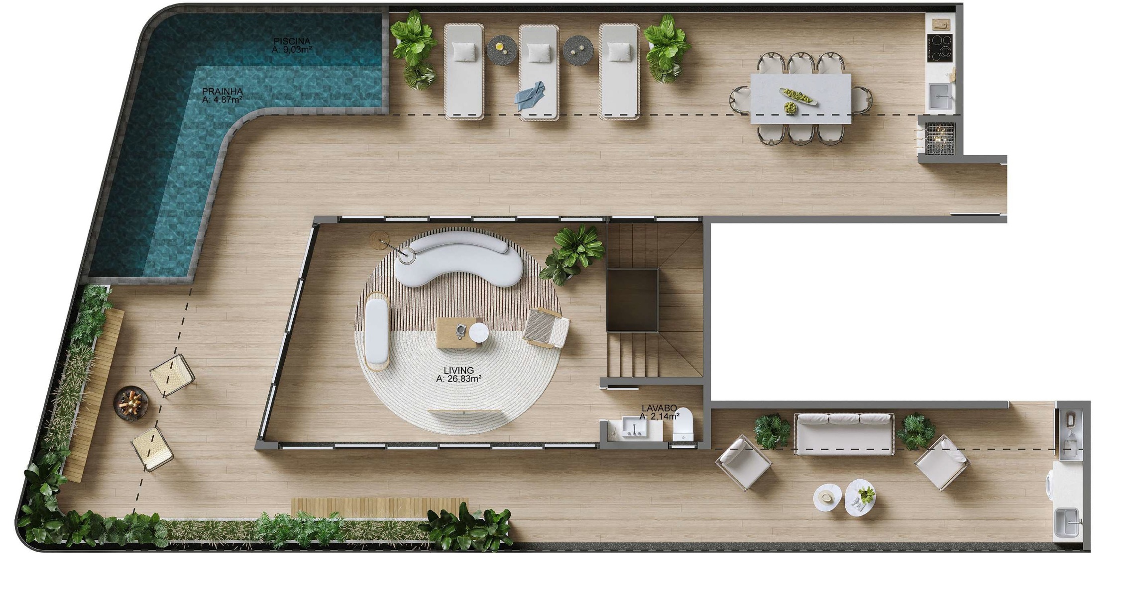 Planta 10 - 4 dorm 346 38m² - cobertura duplex - superior