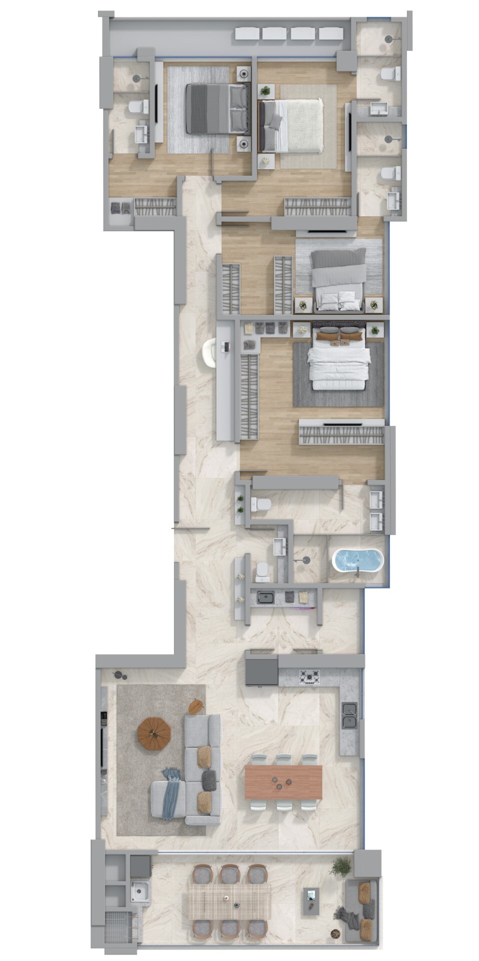 Planta 02 - 4 dorm 192 55m²