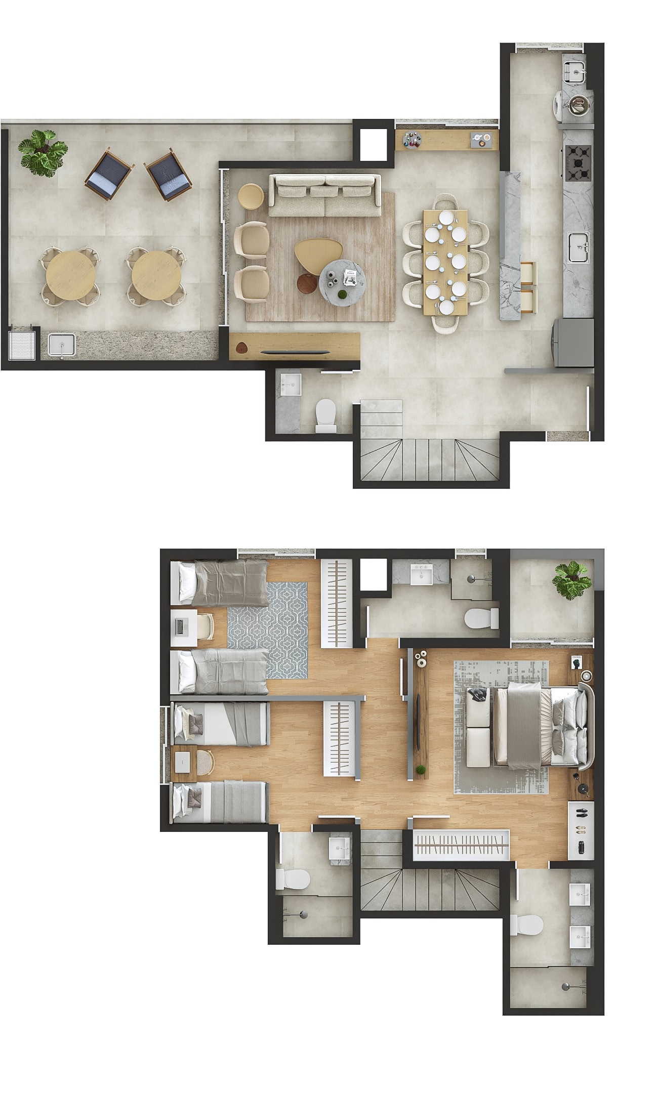 Planta 08 - 3 dorm 110m² - cobertura duplex