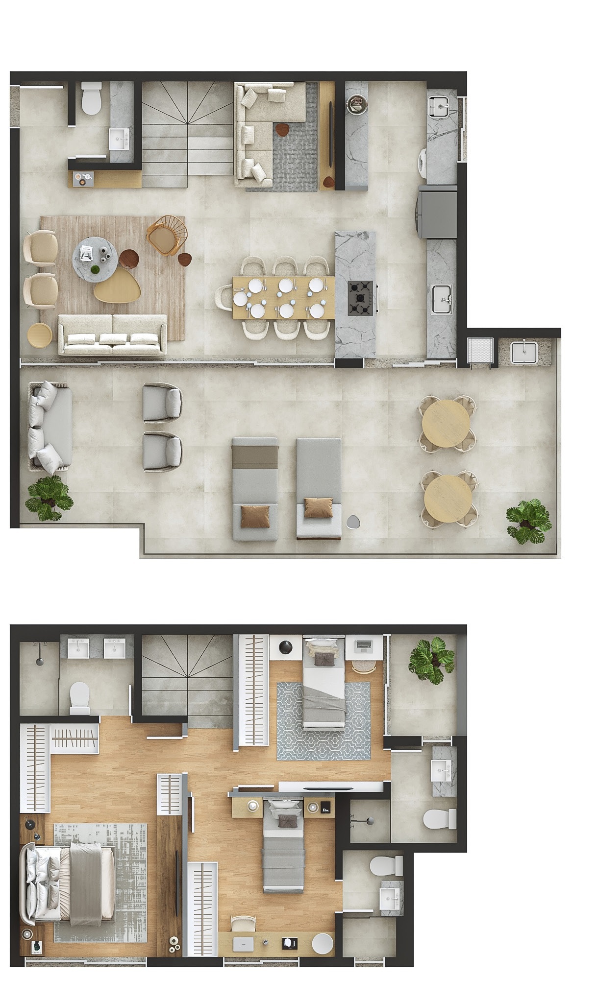 Planta 12 - 3 dorm 119m² - cobertura duplex