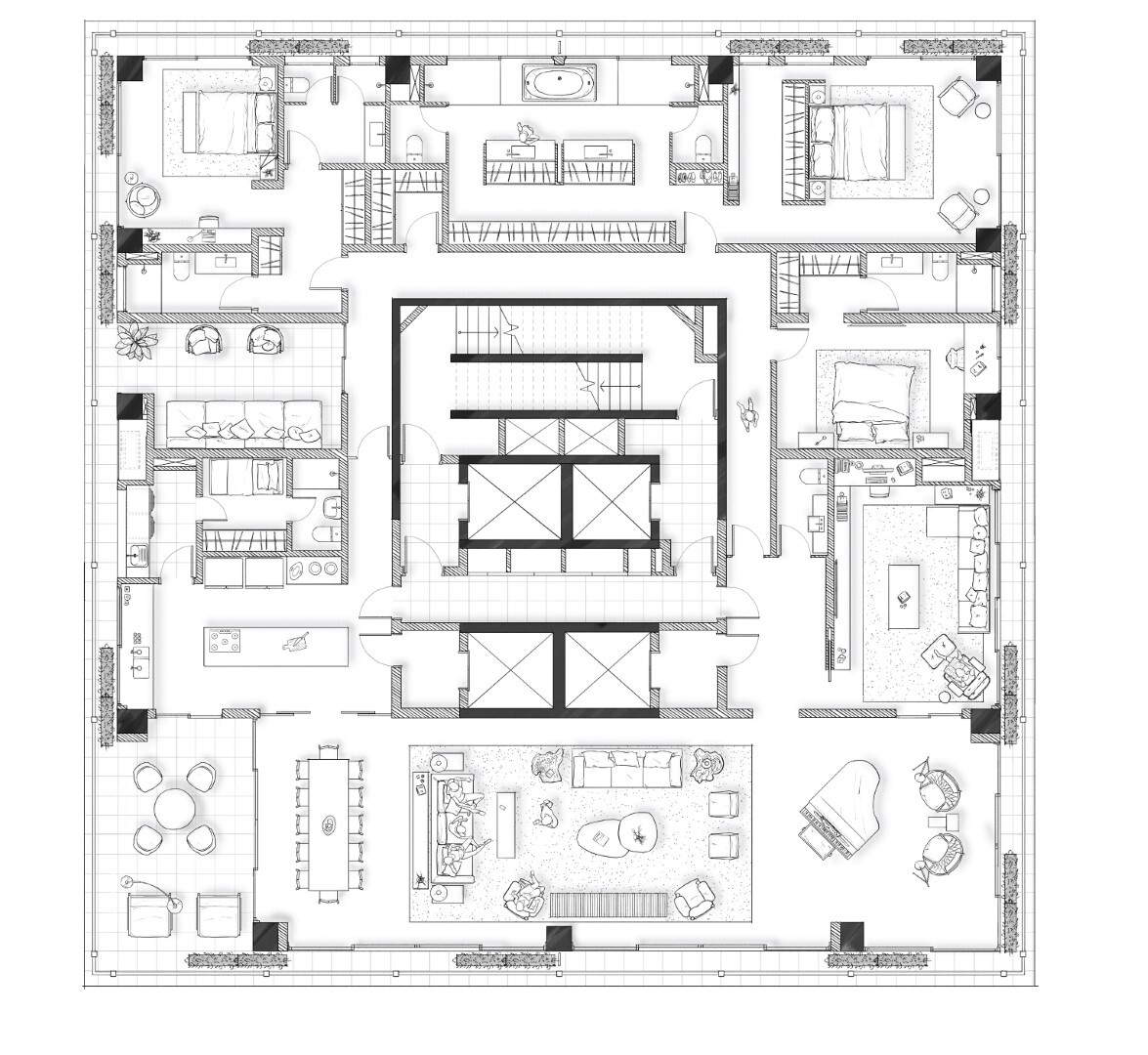 Planta 04 - 3 dorm 500m² - junção