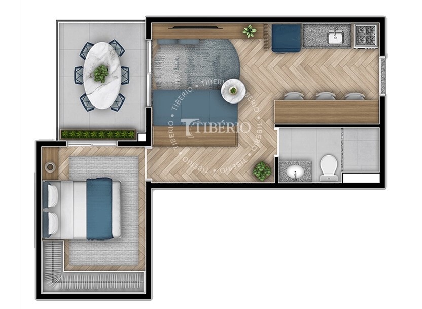Planta 02 - 1 dorm 39 62m²