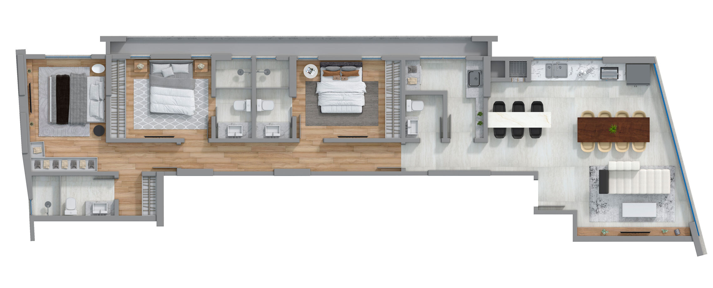 Planta 01 - 3 dorm 120,45m²