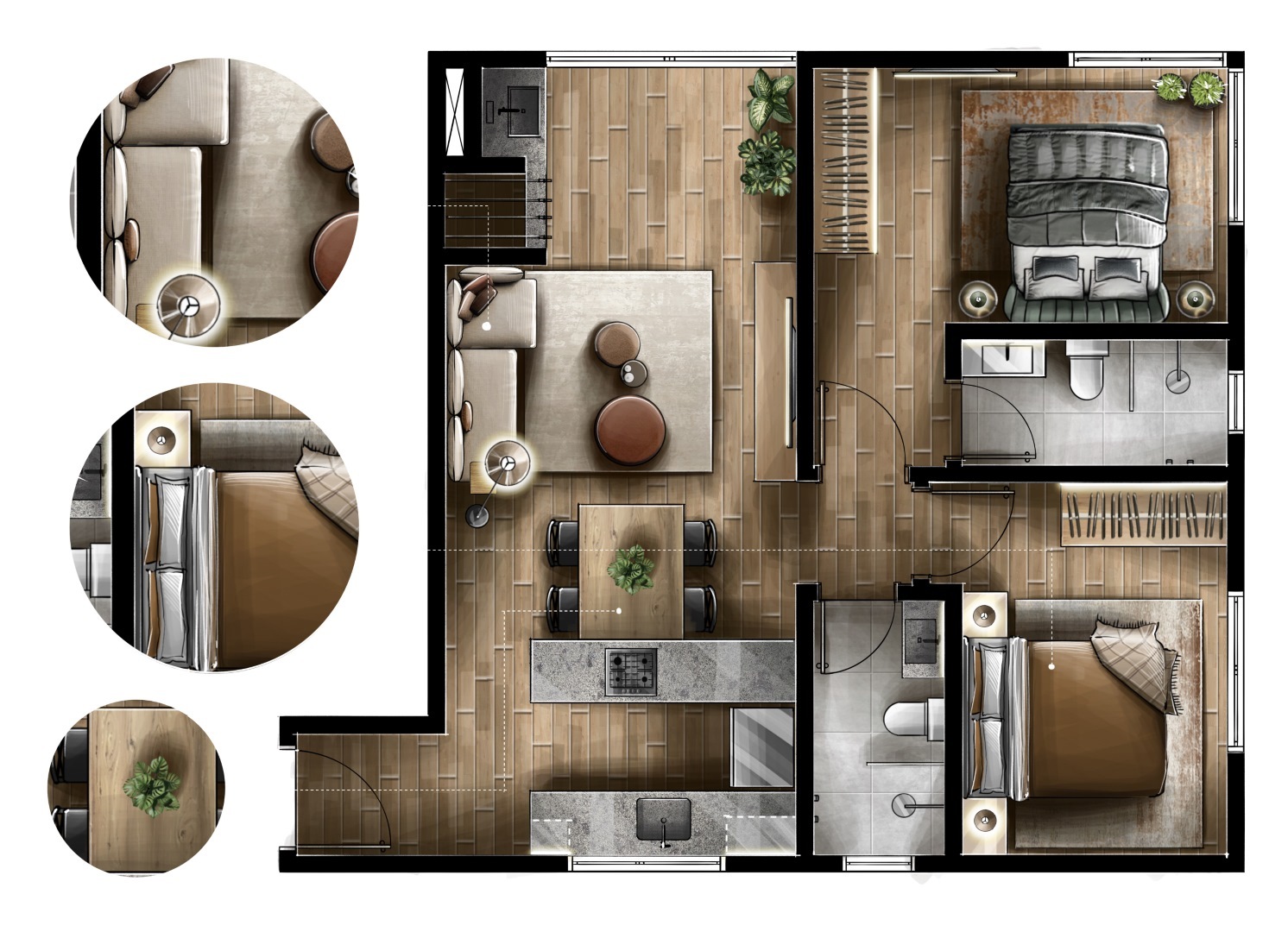 Planta 05 - 2 dorm 59,92m²