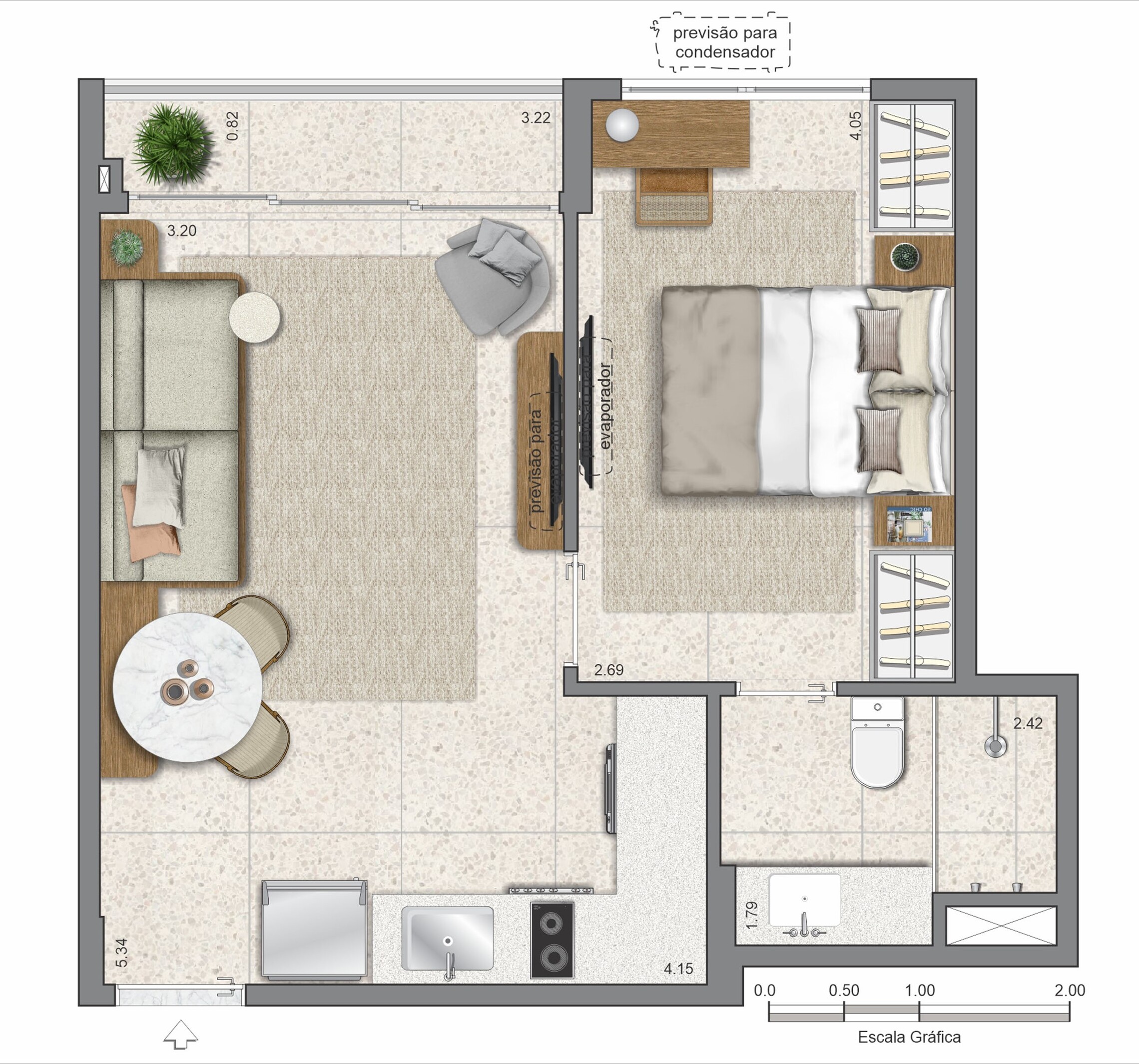 Planta 06 - 1 dorm 38,07m²