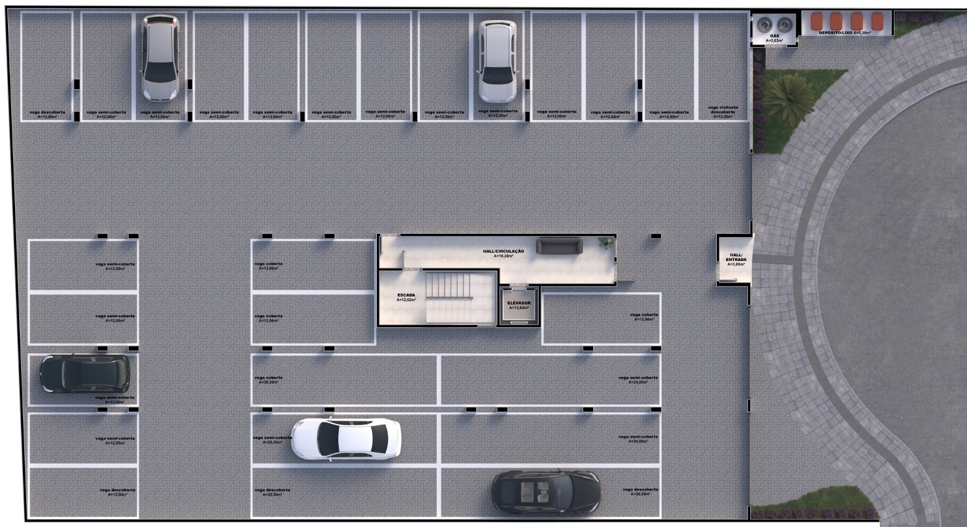 Pavimento garagem