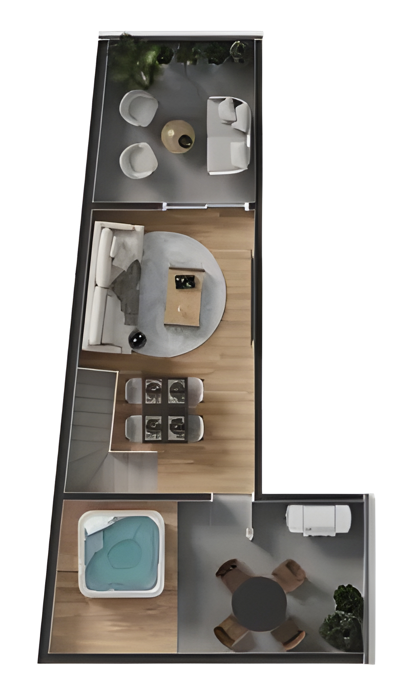 Planta 10 - 1 dorm 94,45m² - cobertura duplex - superior