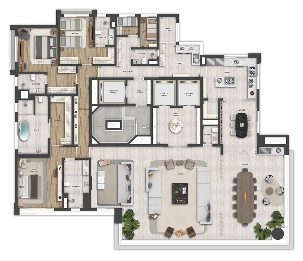 Planta 02 - 3 dorm 372m² - opção Planta 02 - 3 dorm 372m² - opção