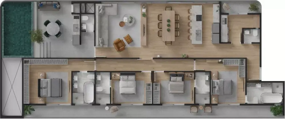 Planta 01 - 4 dorm 253m²