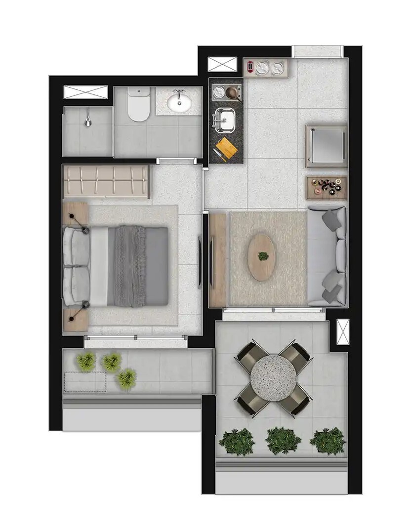 Planta 06 - 1 dorm 34,99m²
