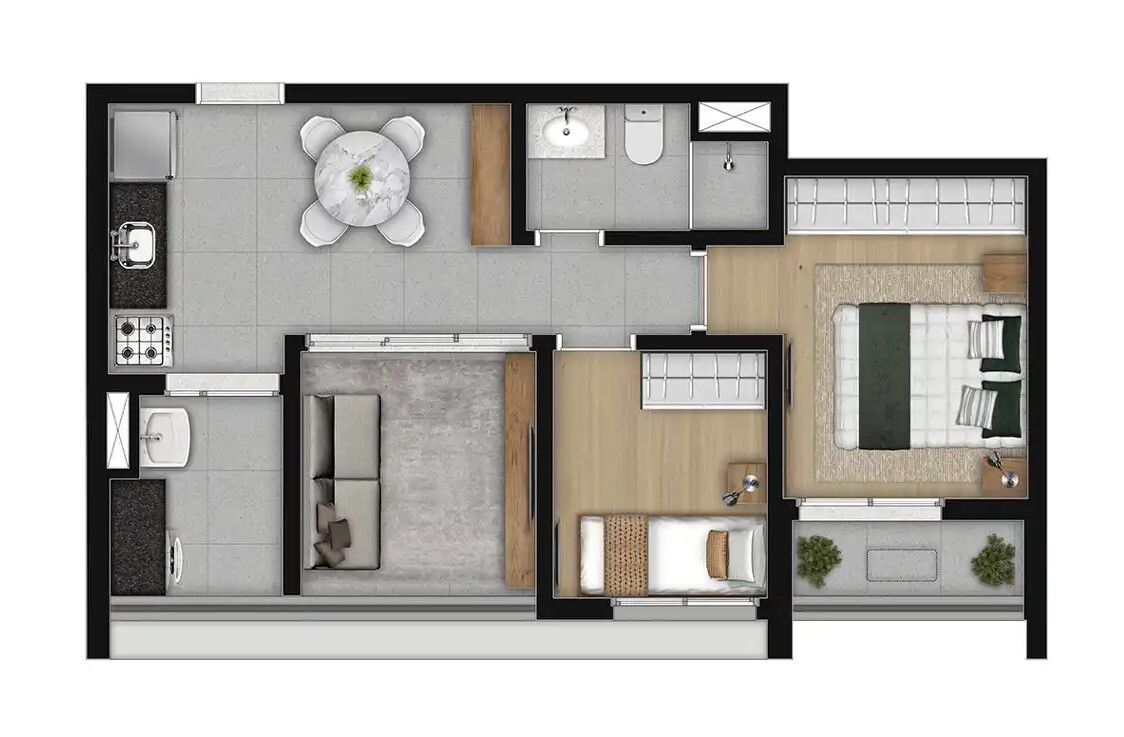 Planta 08 - 2 dorm 50,73m²