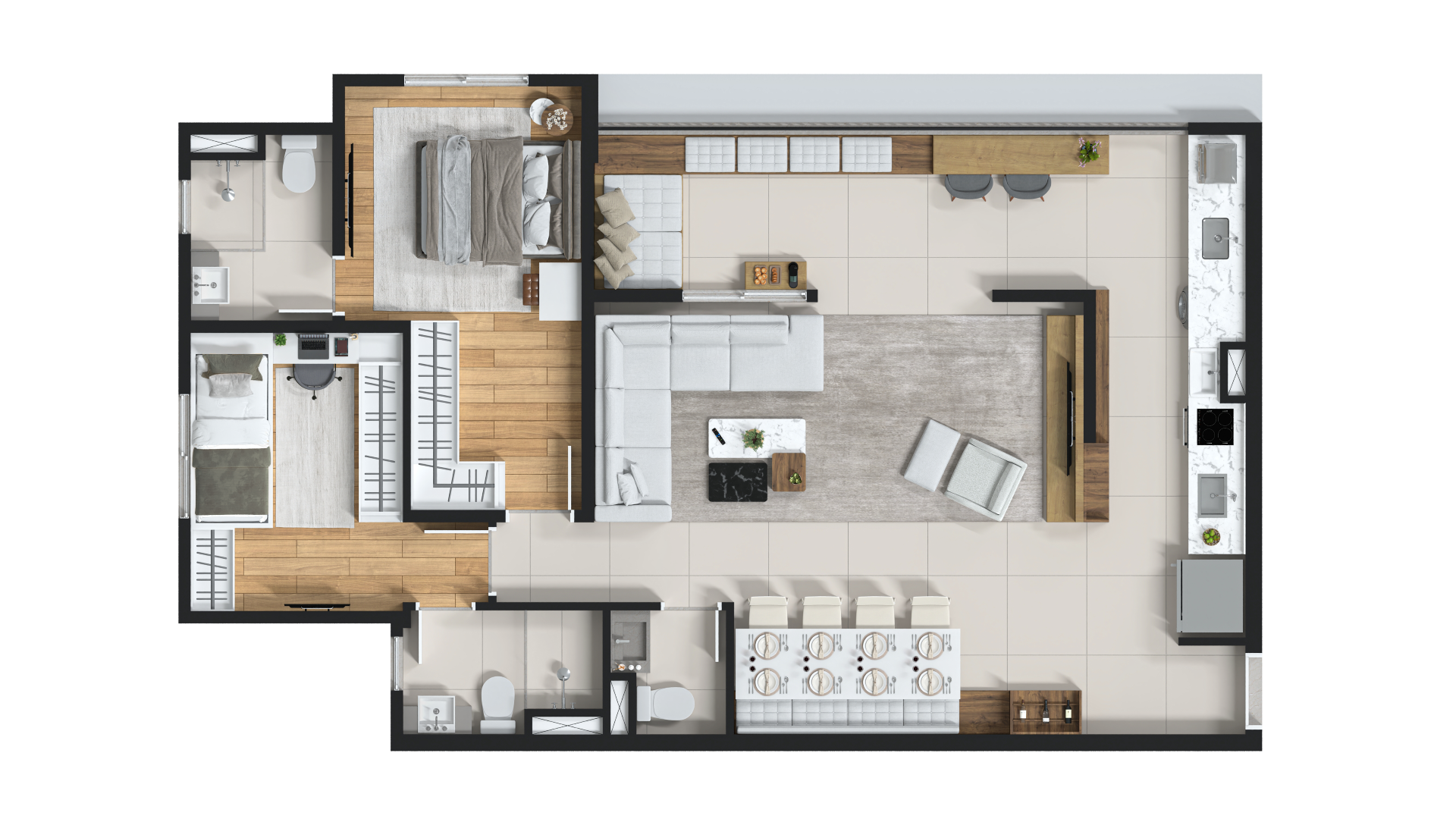 Planta 03 - 2 dorm 85m² - opção