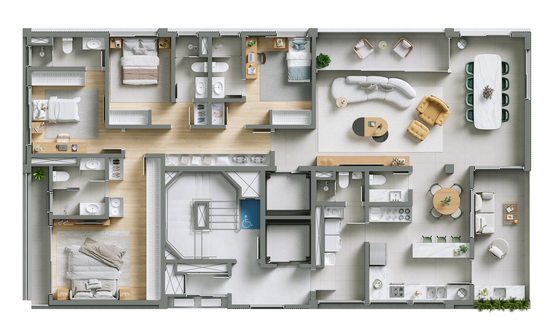 Planta 03 - 4 dorm 191,77m²