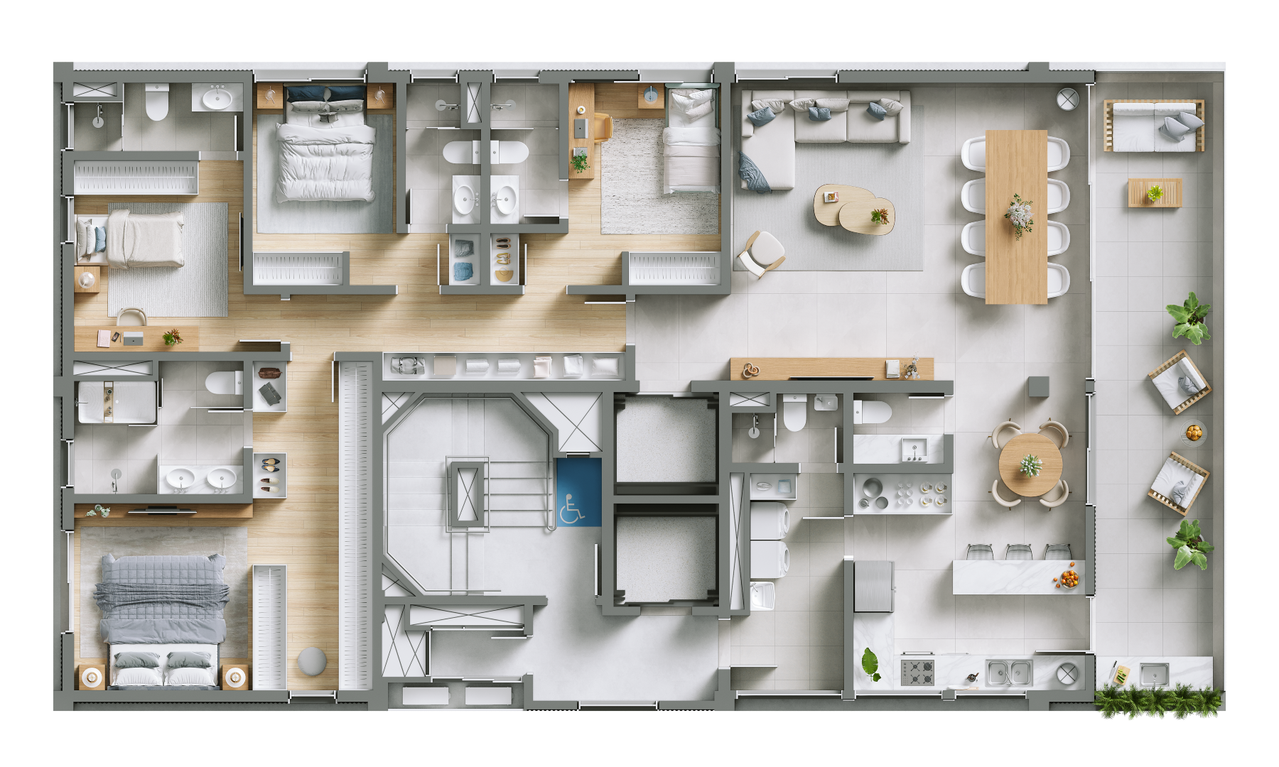 Planta 01 - 4 dorm 190,41m²