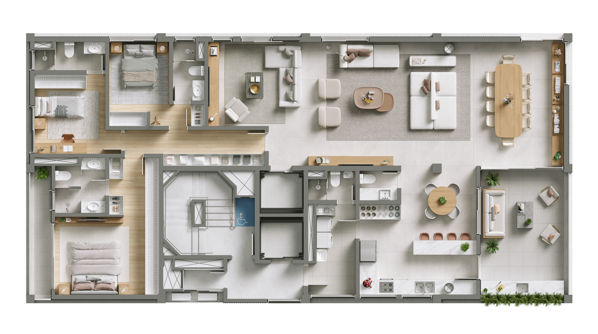 Planta 08 - 3 dorm 217,1m² - opção