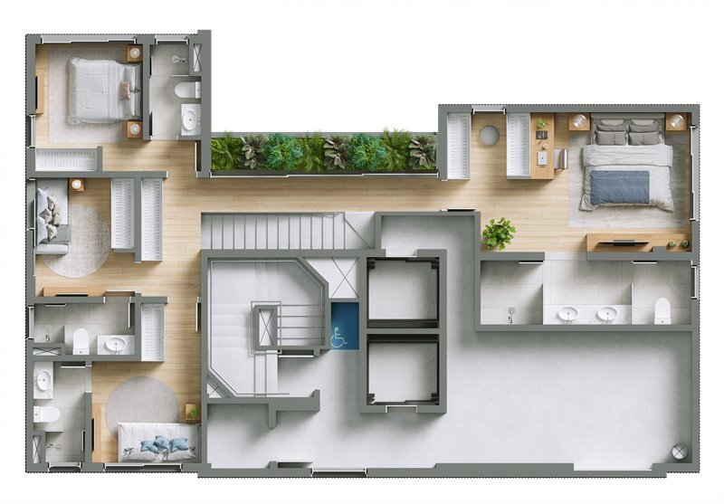 Planta 12 - 4 dorm 386,72m² - triplex - intermediário