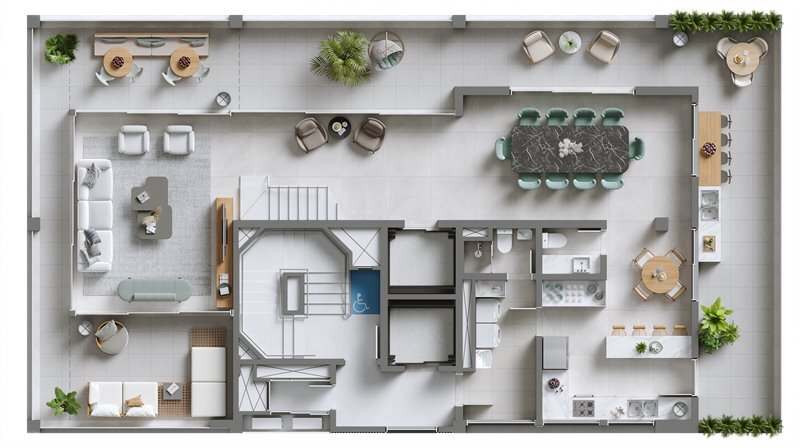 Planta 11 - 4 dorm 386,72m² - triplex - inferior