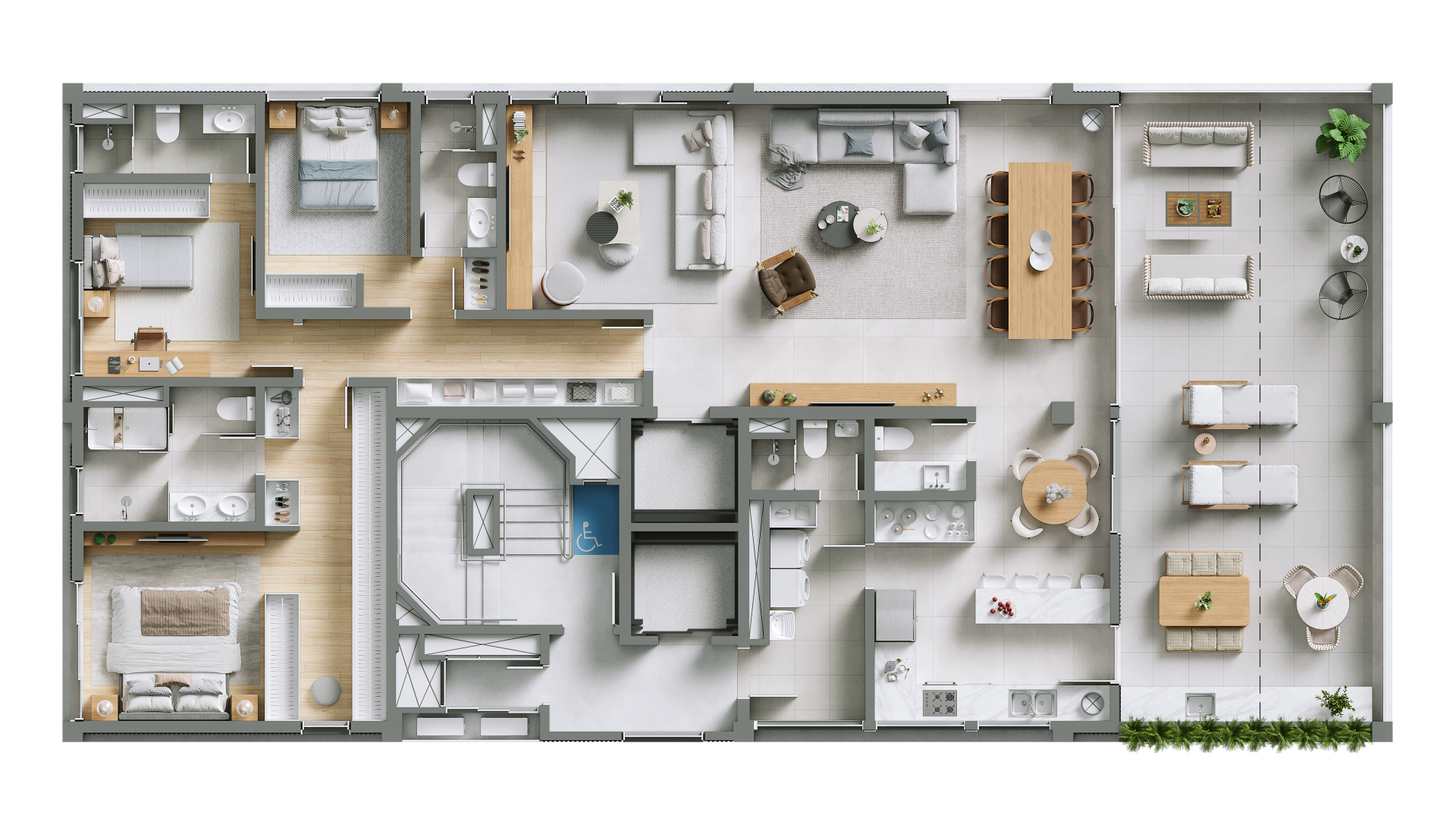 Planta 10 - 3 dorm 217,85m² - opção