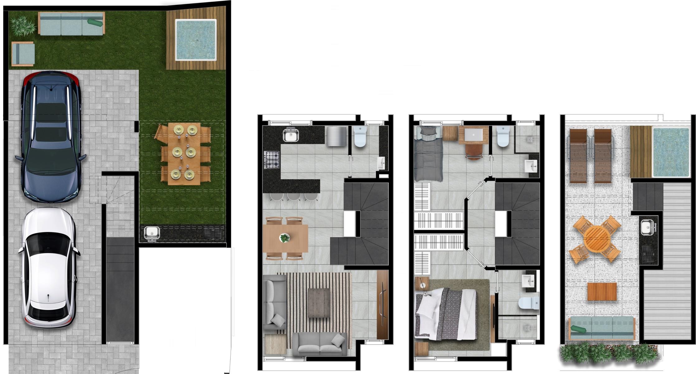 Planta 00 - 2 dorm 170,82m²