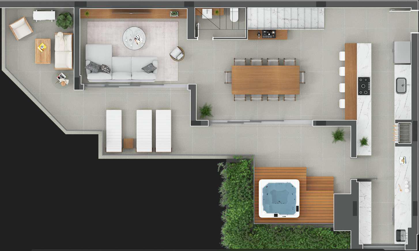 Planta 13 - 3 dorm 220m² - cobertura duplex - inferior