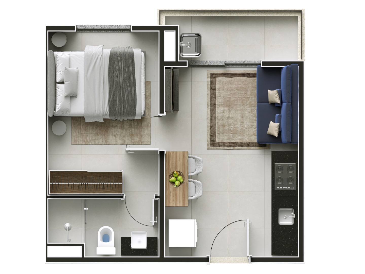 Planta 02 - 1 dorm 30,20m²