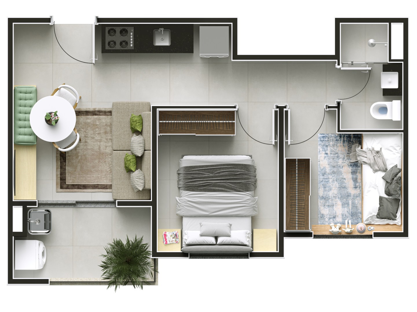 Planta 04 - 2 dorm 39,18m²