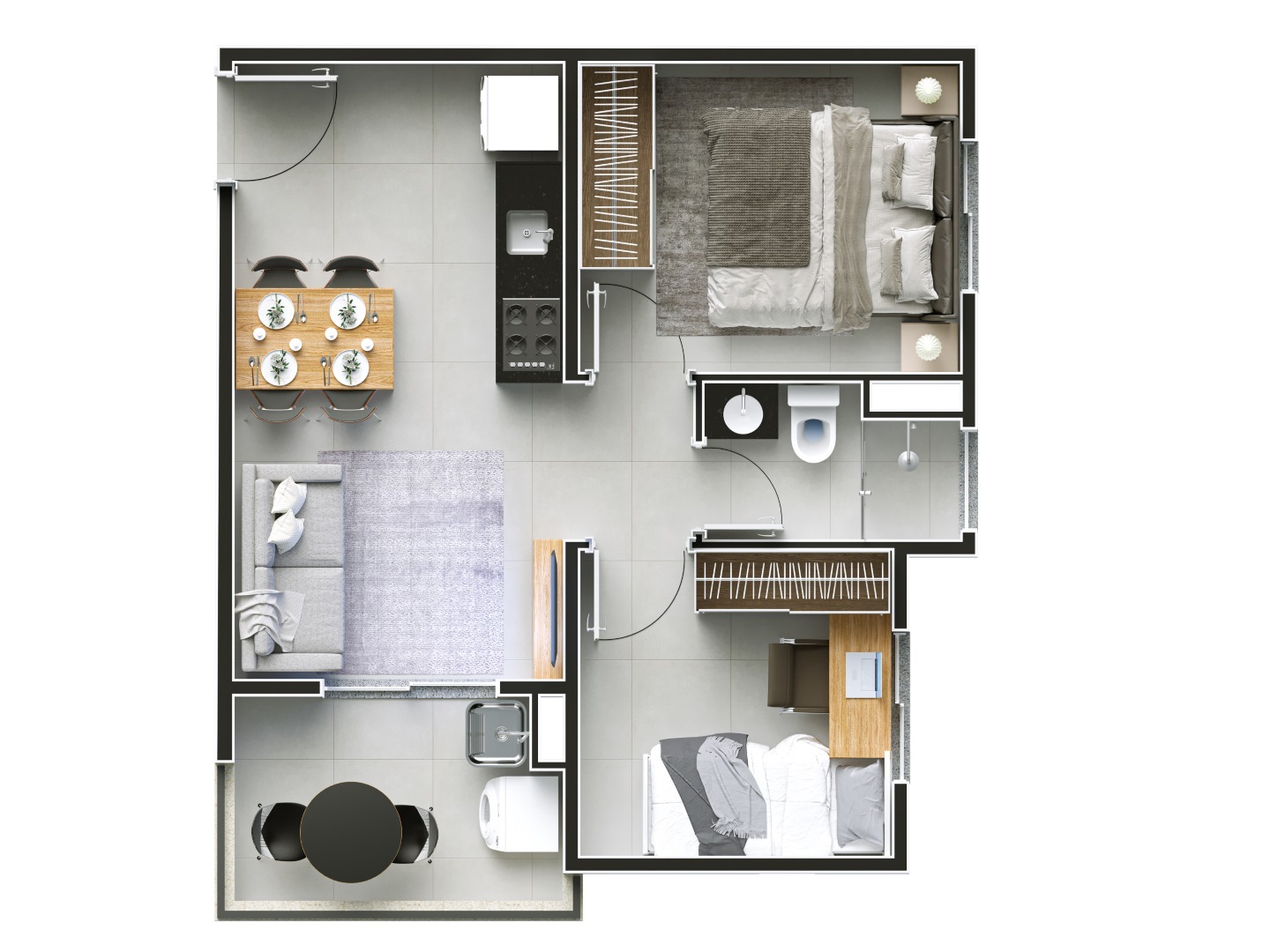 Planta 05 - 2 dorm 39,84m²