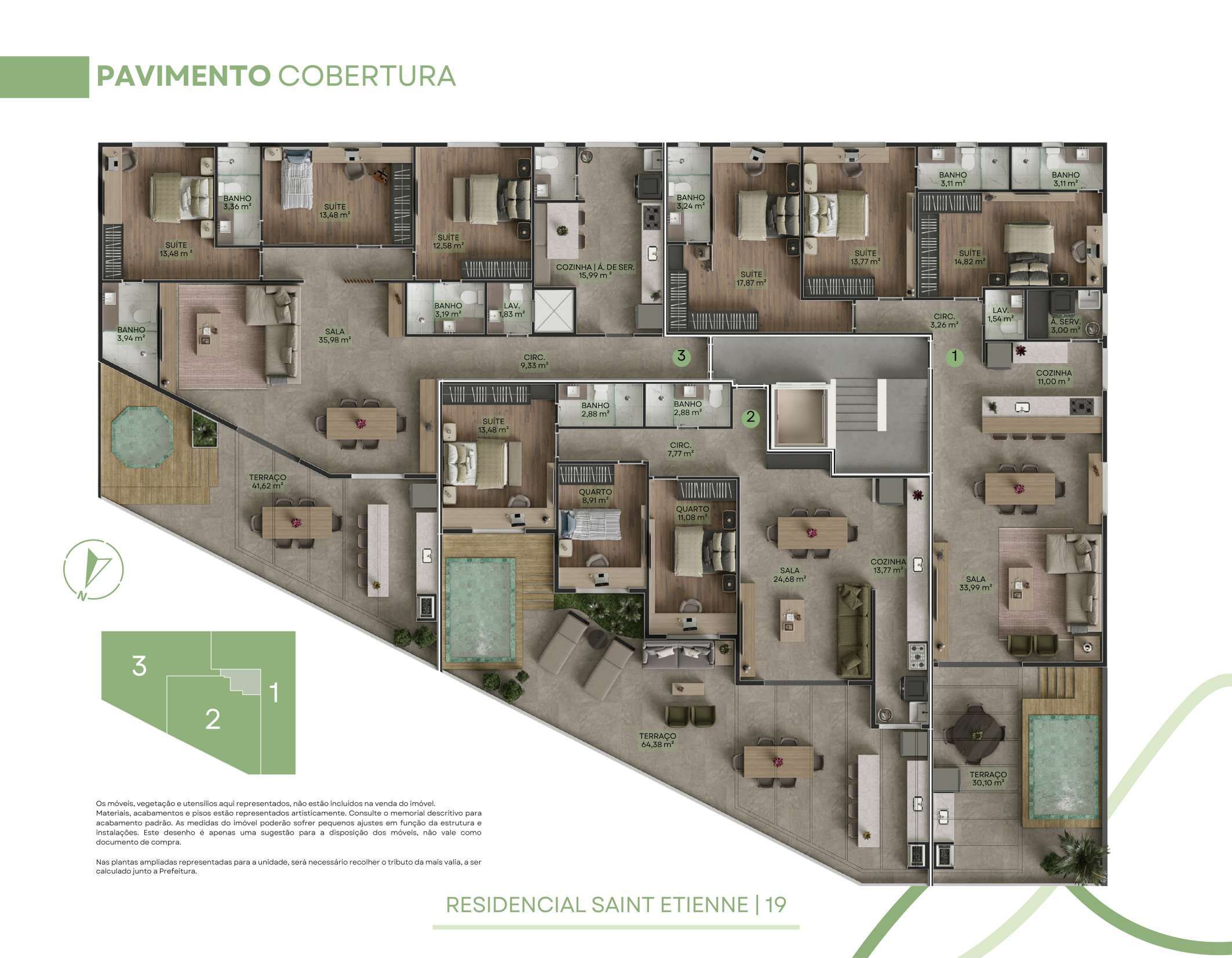 Pavimento cobertura horizontal