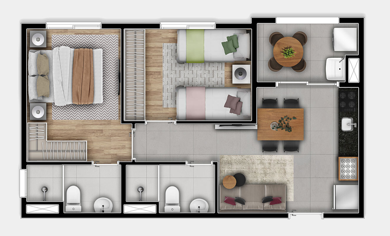 Apartamento, 3 quartos, 49 m² - Foto 9