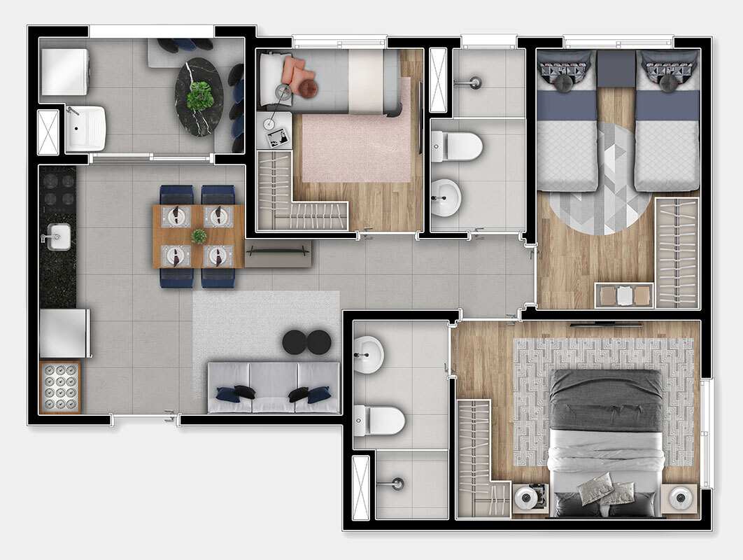 Apartamento, 3 quartos, 49 m² - Foto 12