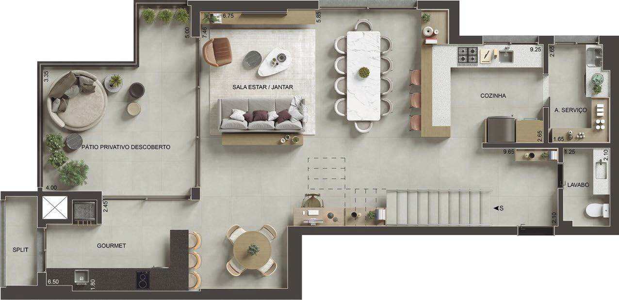Planta 11 - 3 dorm 158m² - cobertura duplex - inferior